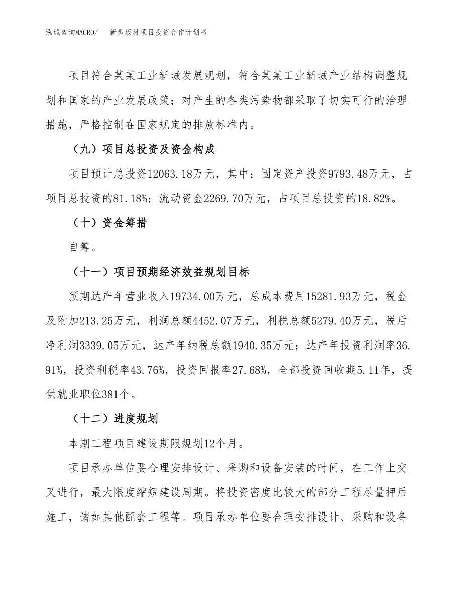 新型板材项目投资合作计划书模板.docx_第5页