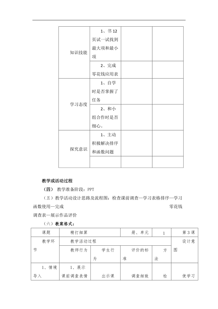 六年级上信息技术教案反思精打细算大连理工版_第2页