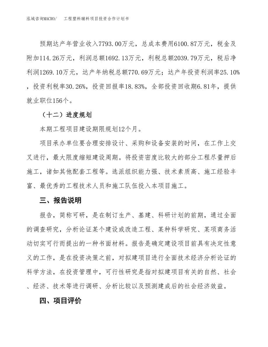 工程塑料辅料项目投资合作计划书模板.docx_第5页