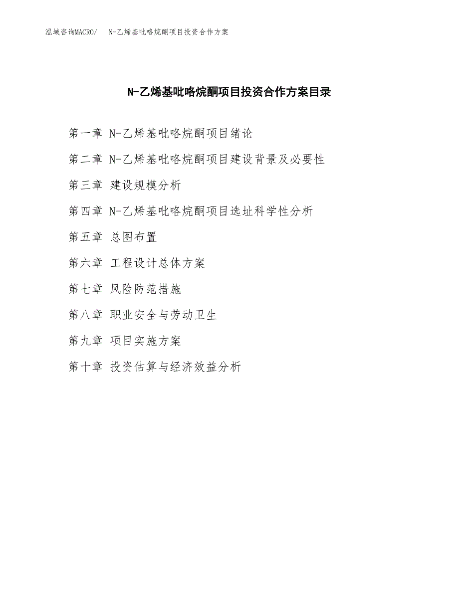 N-乙烯基吡咯烷酮项目投资合作方案(模板及范文).docx_第4页