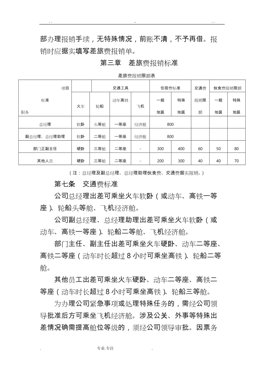 差旅费报销标准与管理办法(试行)_第2页