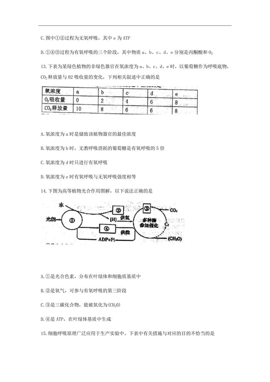 2019届高三第一次月考（期初检测）生物试题Word版_第5页