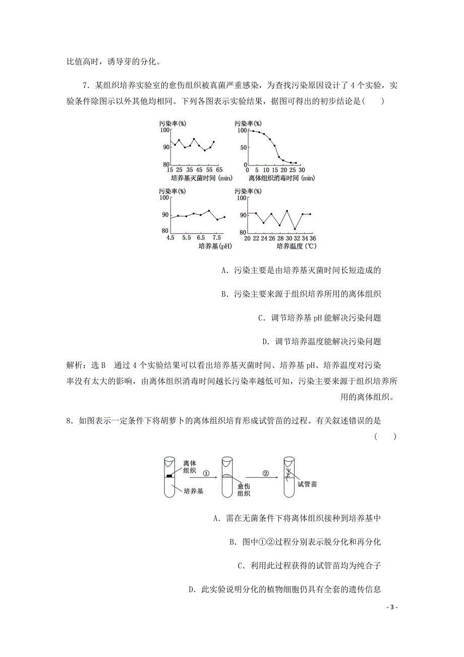 高中生物课时跟踪检测七菊花的组织培养含解析新人教选修1.doc_第3页