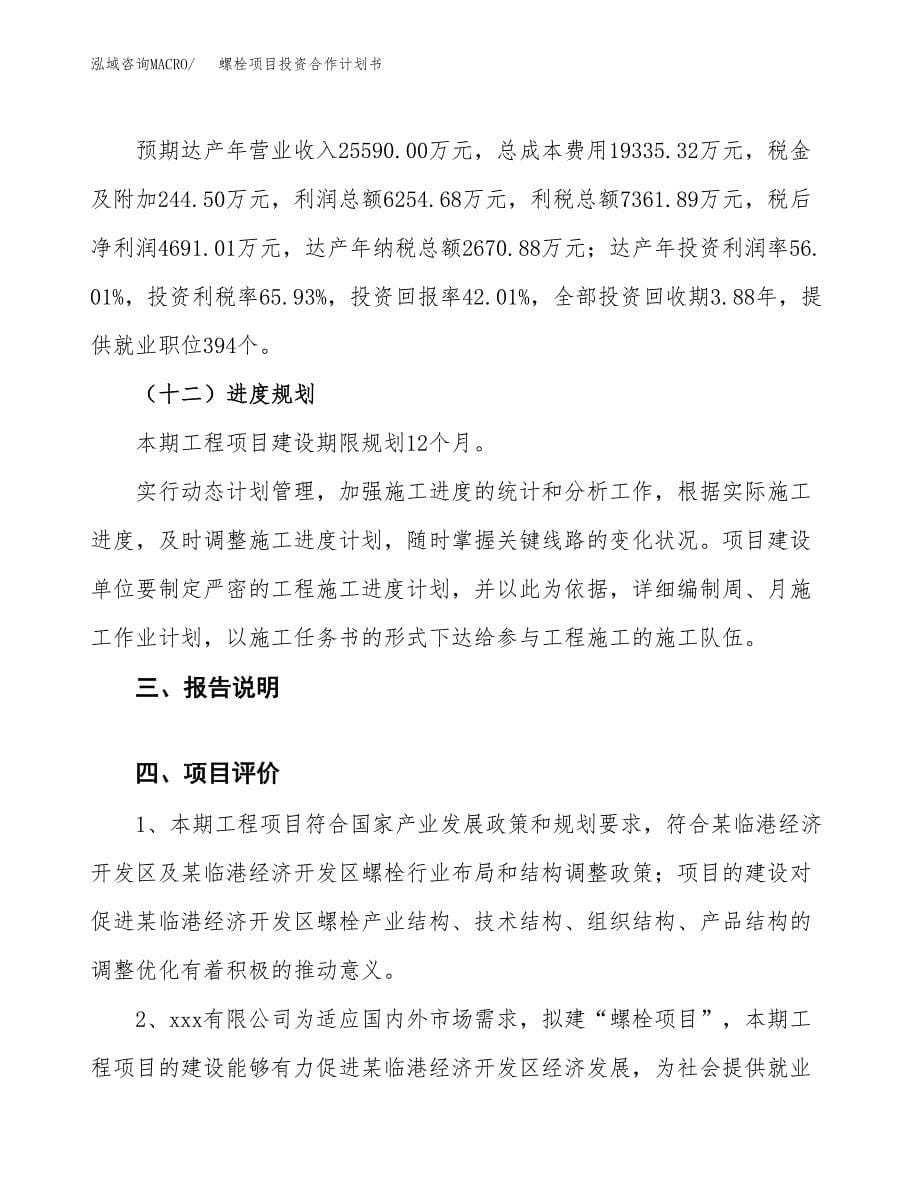 螺栓项目投资合作计划书模板.docx_第5页