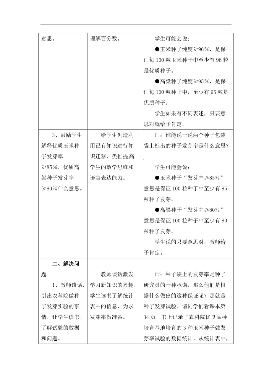 六年级上册数学教案第3单元百分数常用的百分率冀教版_第2页