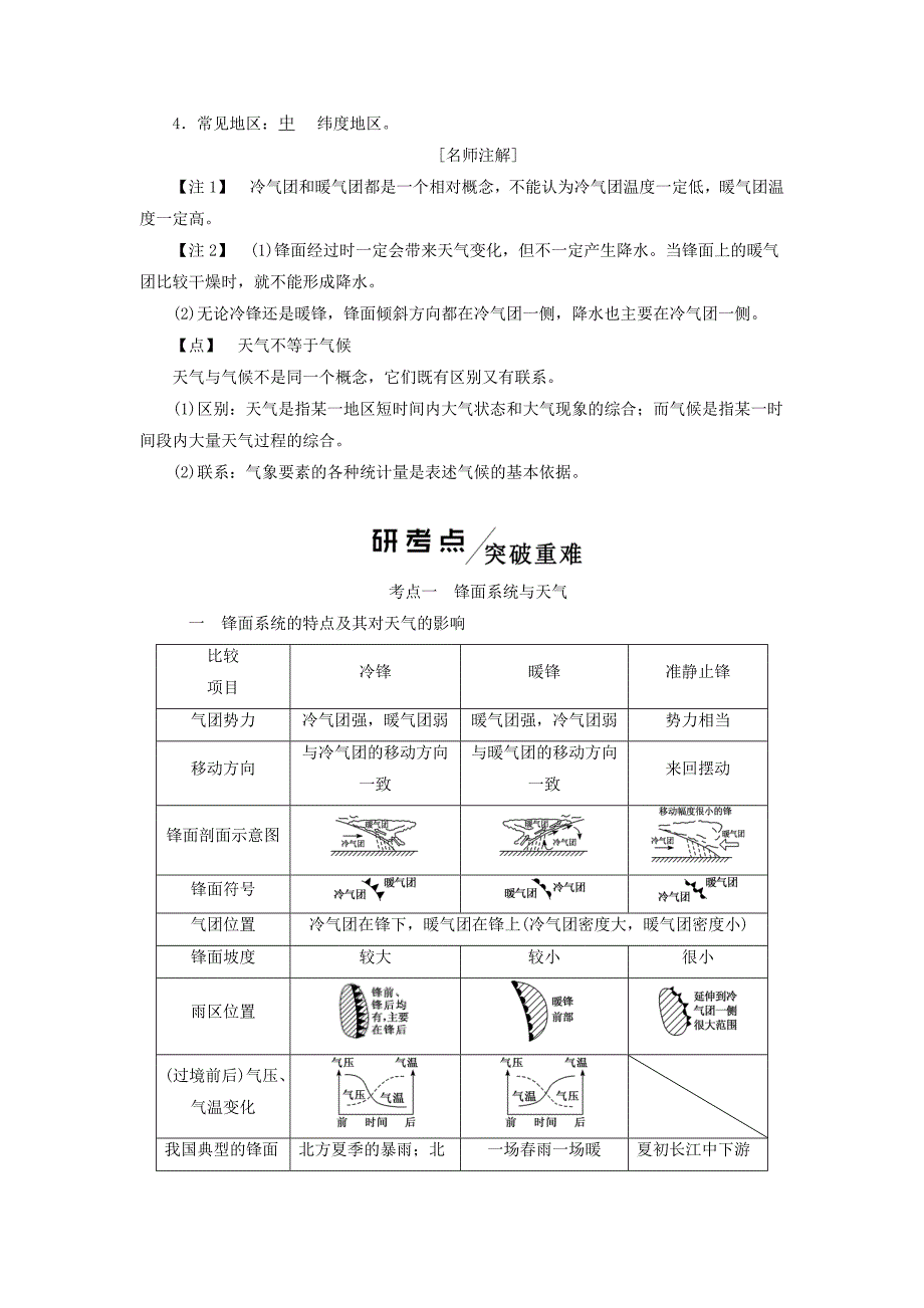 高考地理一轮复习第一模块自然地理第二章地球上的大气第三讲常见天气系统学案（含解析）新人教版.doc_第3页