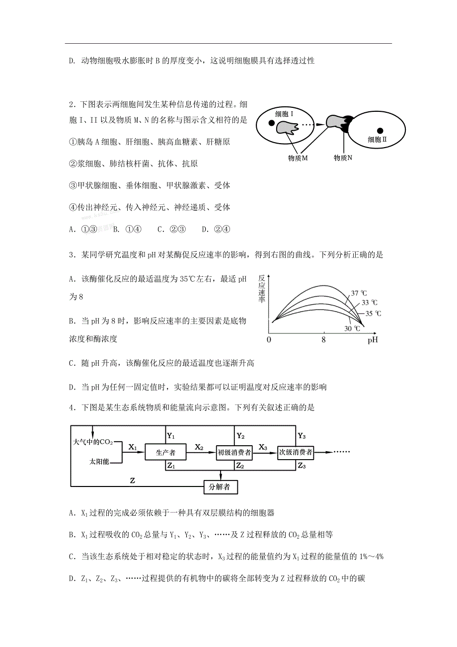 2019届江苏省溧水高级中学高三上学期期中考试生物Word版_第2页