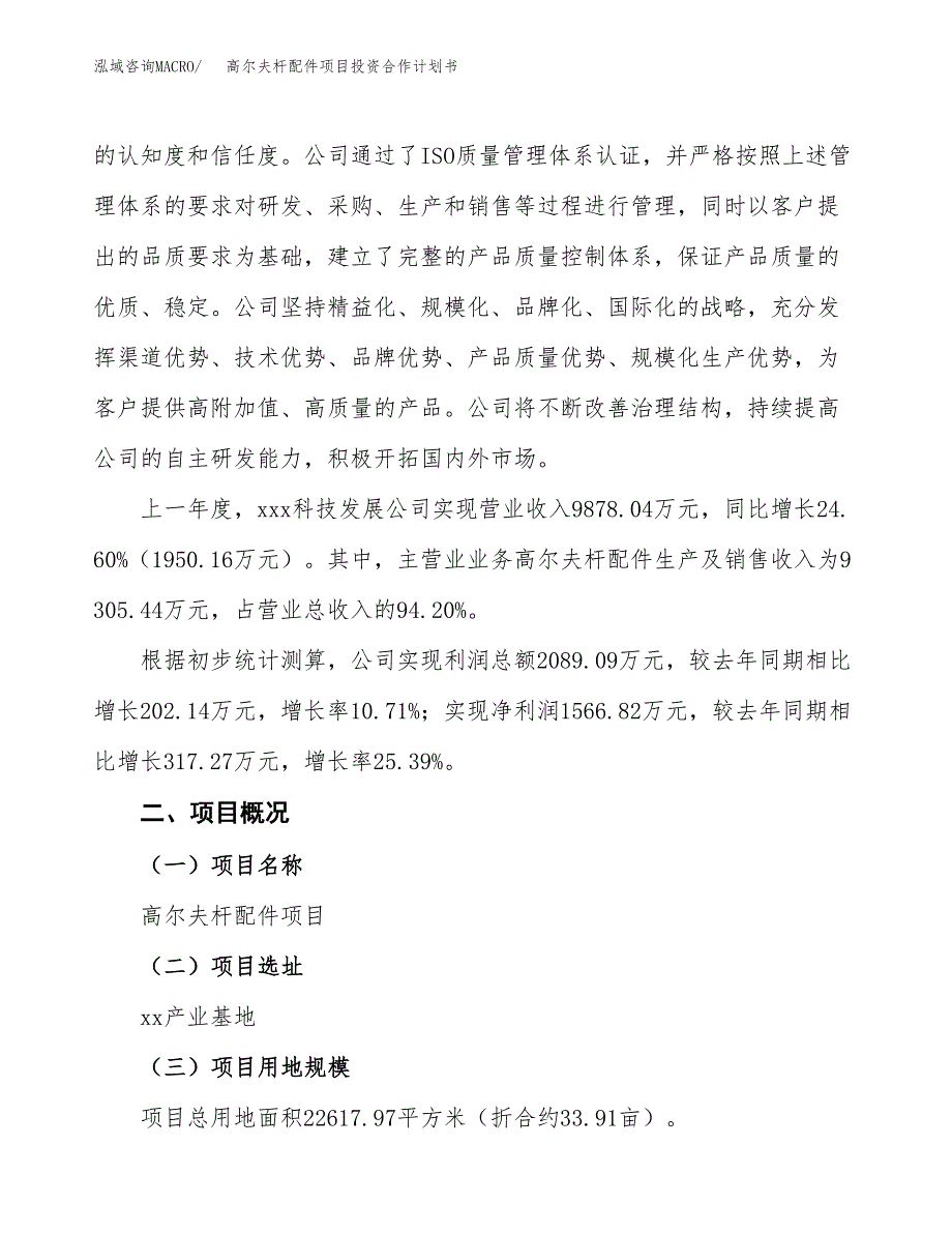 高尔夫杆配件项目投资合作计划书模板.docx_第2页