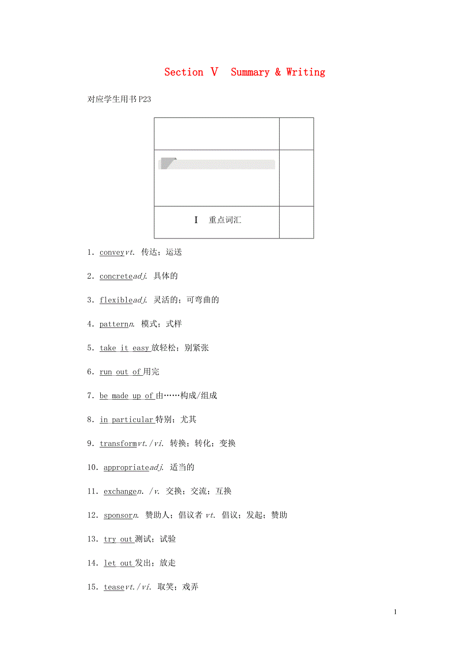 高中英语刷题首秧基础练能力练Unit2PoemsSectionⅤSummary&ampamp;Writing含解析新人教选修6.docx_第1页