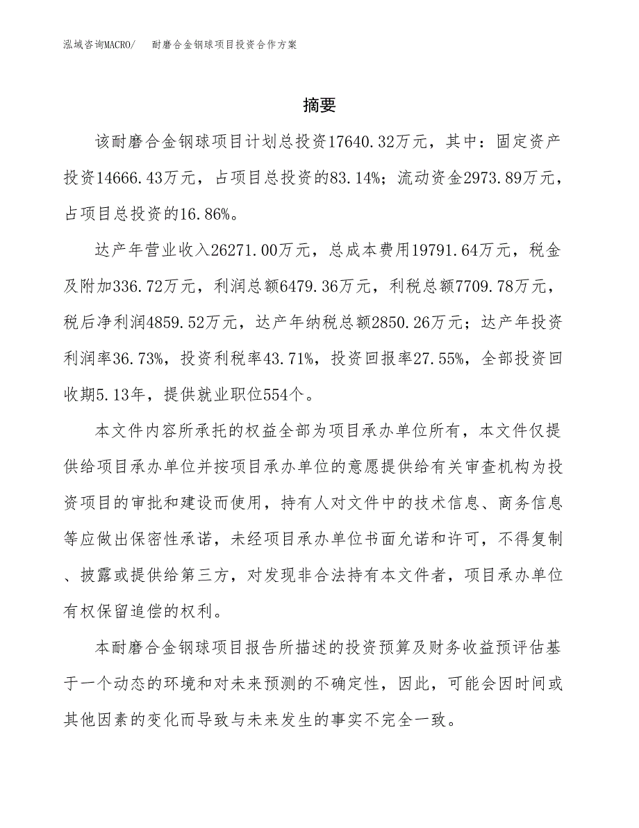 耐磨合金钢球项目投资合作方案(模板及范文).docx_第2页