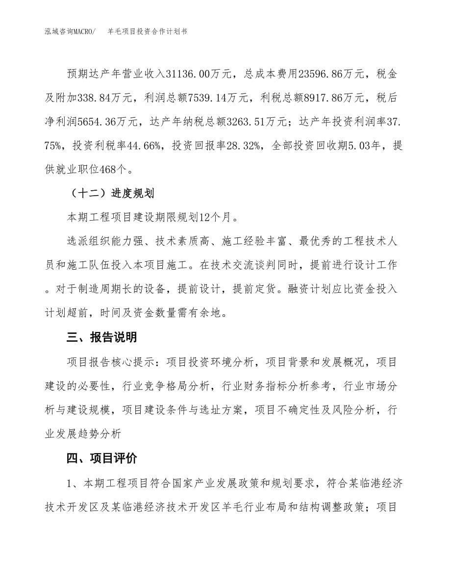 羊毛项目投资合作计划书模板.docx_第5页