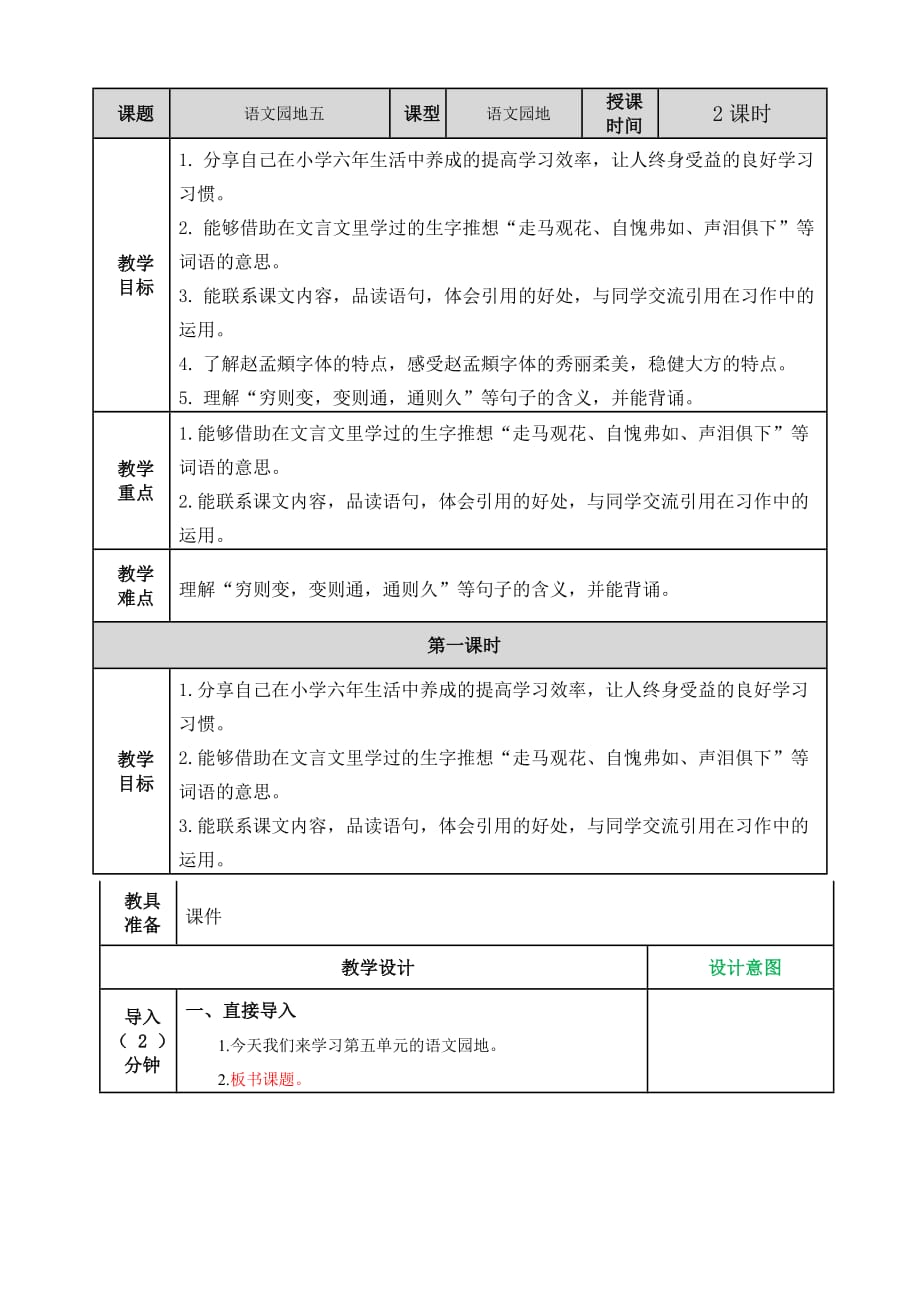 部编版六年级下册语文 语文园地五_第1页