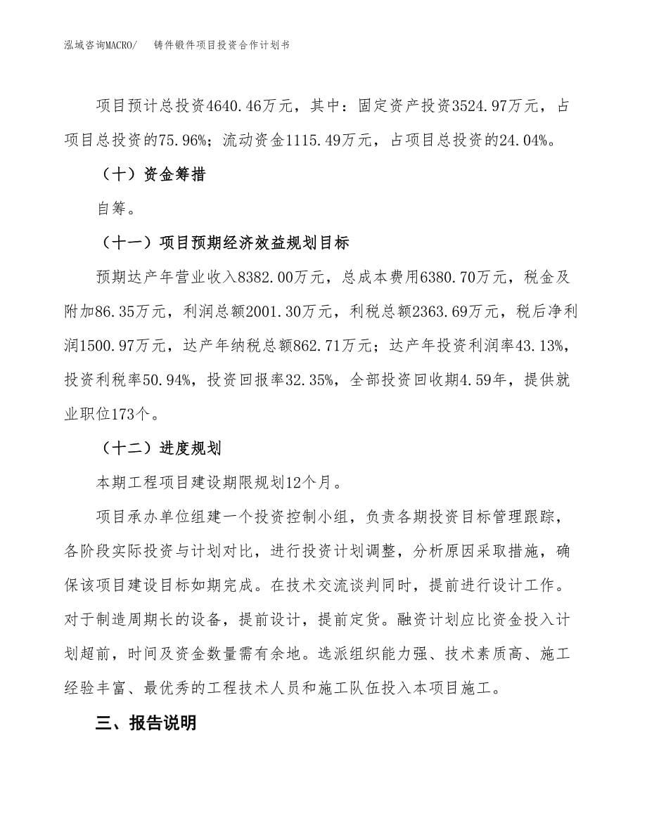 铸件锻件项目投资合作计划书模板.docx_第5页