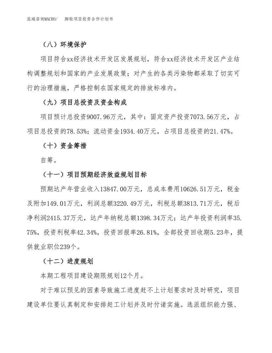 脚轮项目投资合作计划书模板.docx_第5页