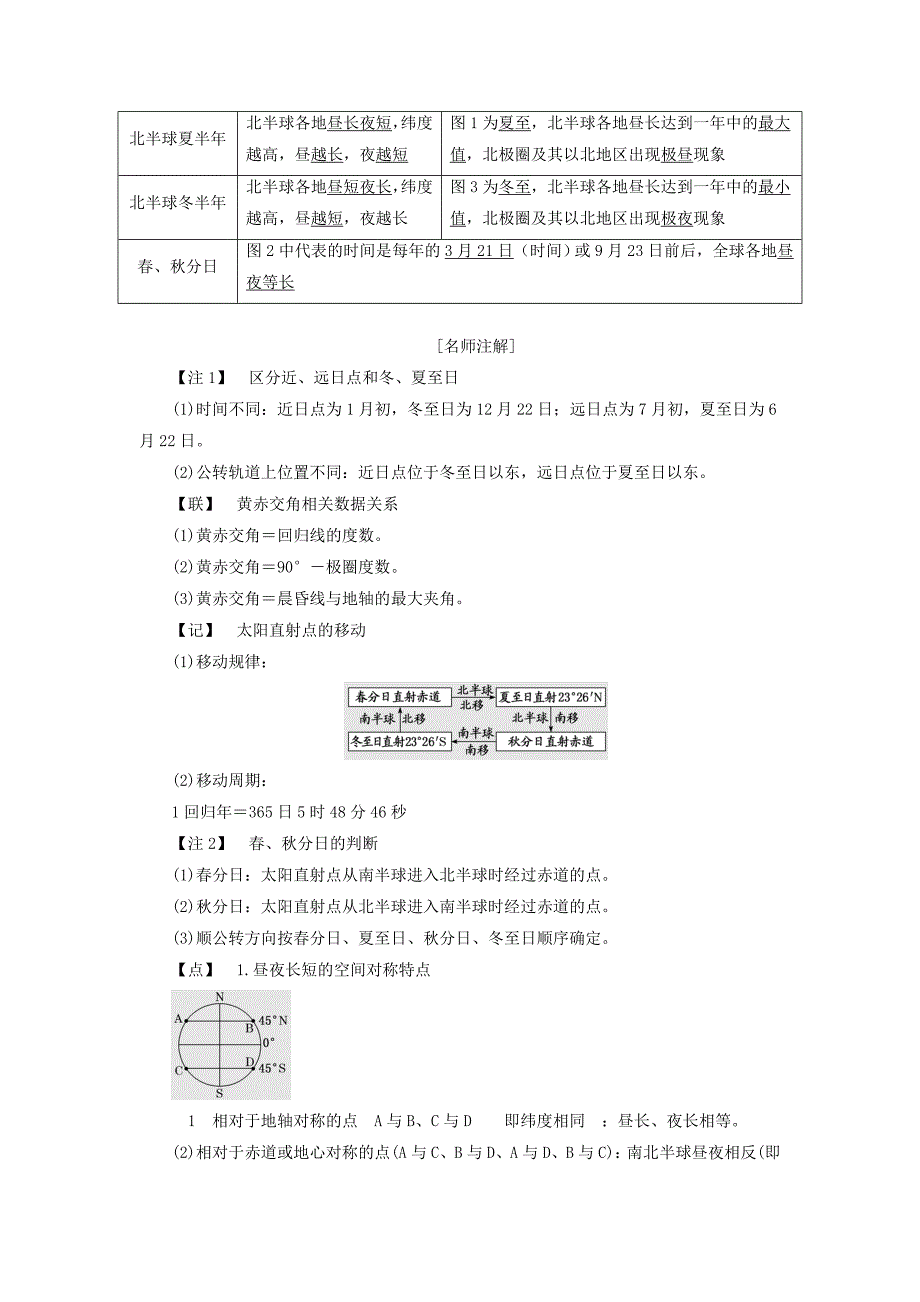 高考地理一轮复习第一模块自然地理第一章行星地球（含地球和地图）第六讲地球的公转（一）地球公转的基本特征与昼夜长短变化学案（含解析）新人教版.doc_第2页