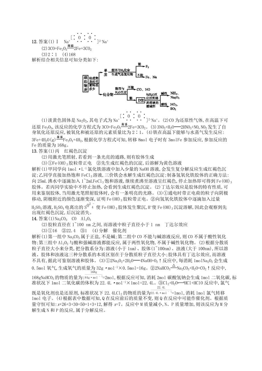 高考化学一轮复习课时规范练1物质的组成、性质及分类新人教版.doc_第5页