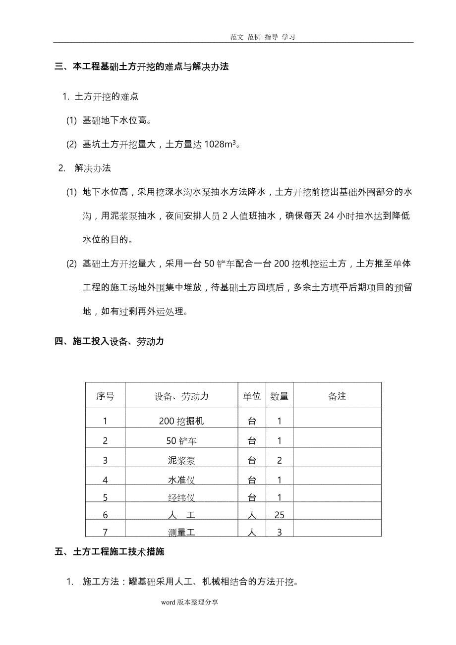 加油站储罐基础土方开挖工程施工设计方案_第5页