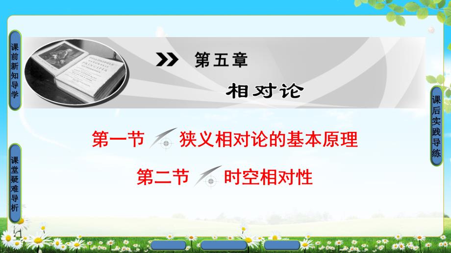 物理新同步套餐粤教版选修3-4课件：第5章 第1节 狭义相对论的基本原理 第2节 时空相对性 .ppt_第1页