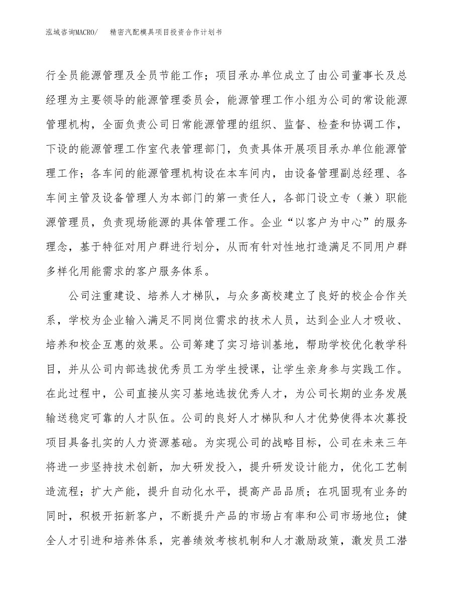 精密汽配模具项目投资合作计划书模板.docx_第2页