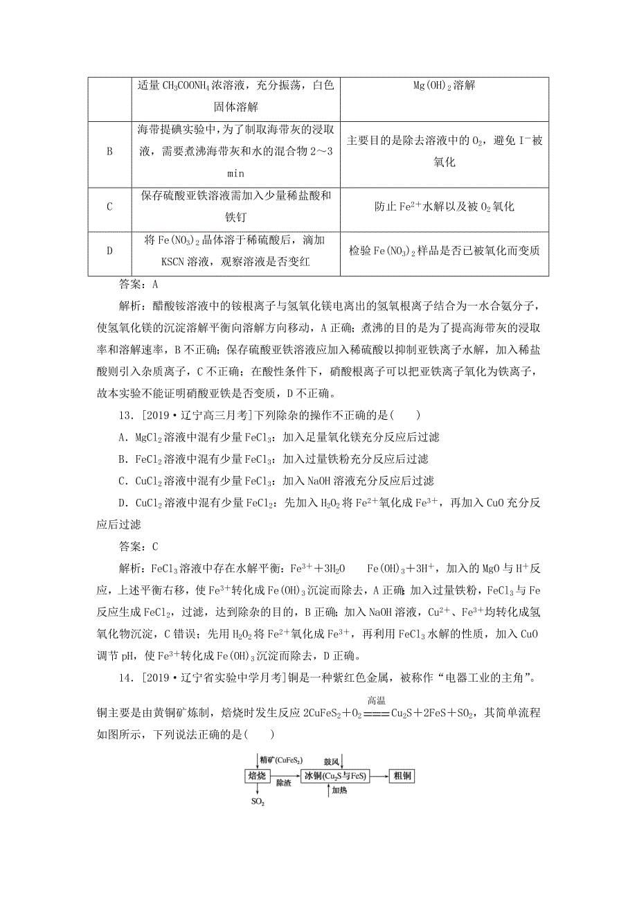 高考化学一轮复习全程训练计划课练08铁、铜及其化合物（含解析）.doc_第5页