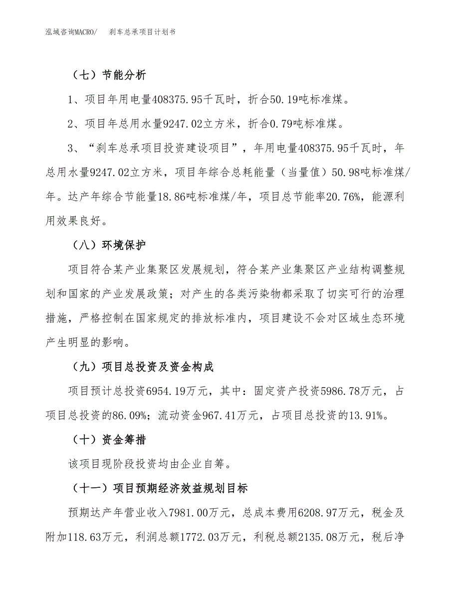 刹车总承项目计划书(项目投资分析).docx_第2页