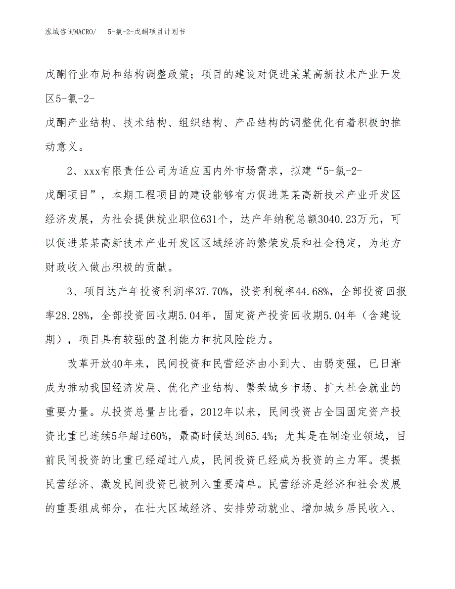 5-氯-2-戊酮项目计划书(项目投资分析).docx_第4页