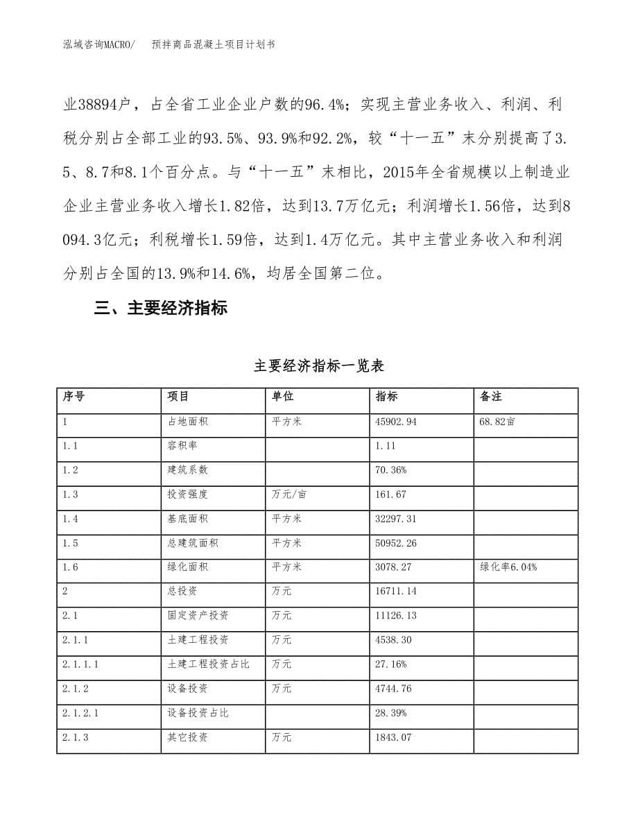 预拌商品混凝土项目计划书(项目投资分析).docx_第5页