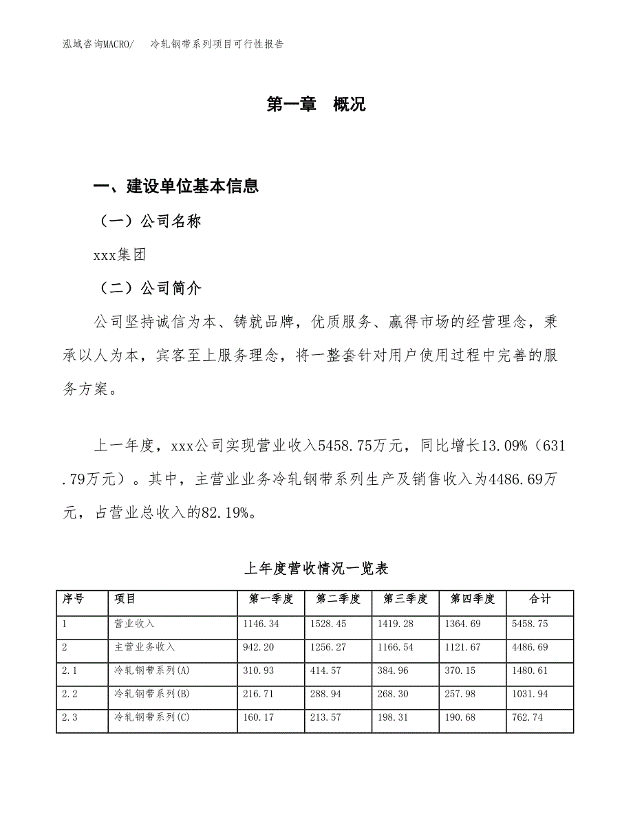 (立项备案申请样例)冷轧钢带系列项目可行性报告.docx_第1页