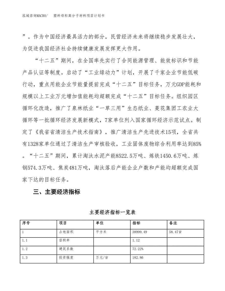 塑料母粒高分子材料项目计划书(项目投资分析).docx_第5页