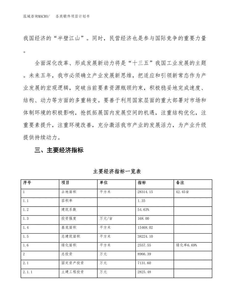 各类锻件项目计划书(项目投资分析).docx_第5页