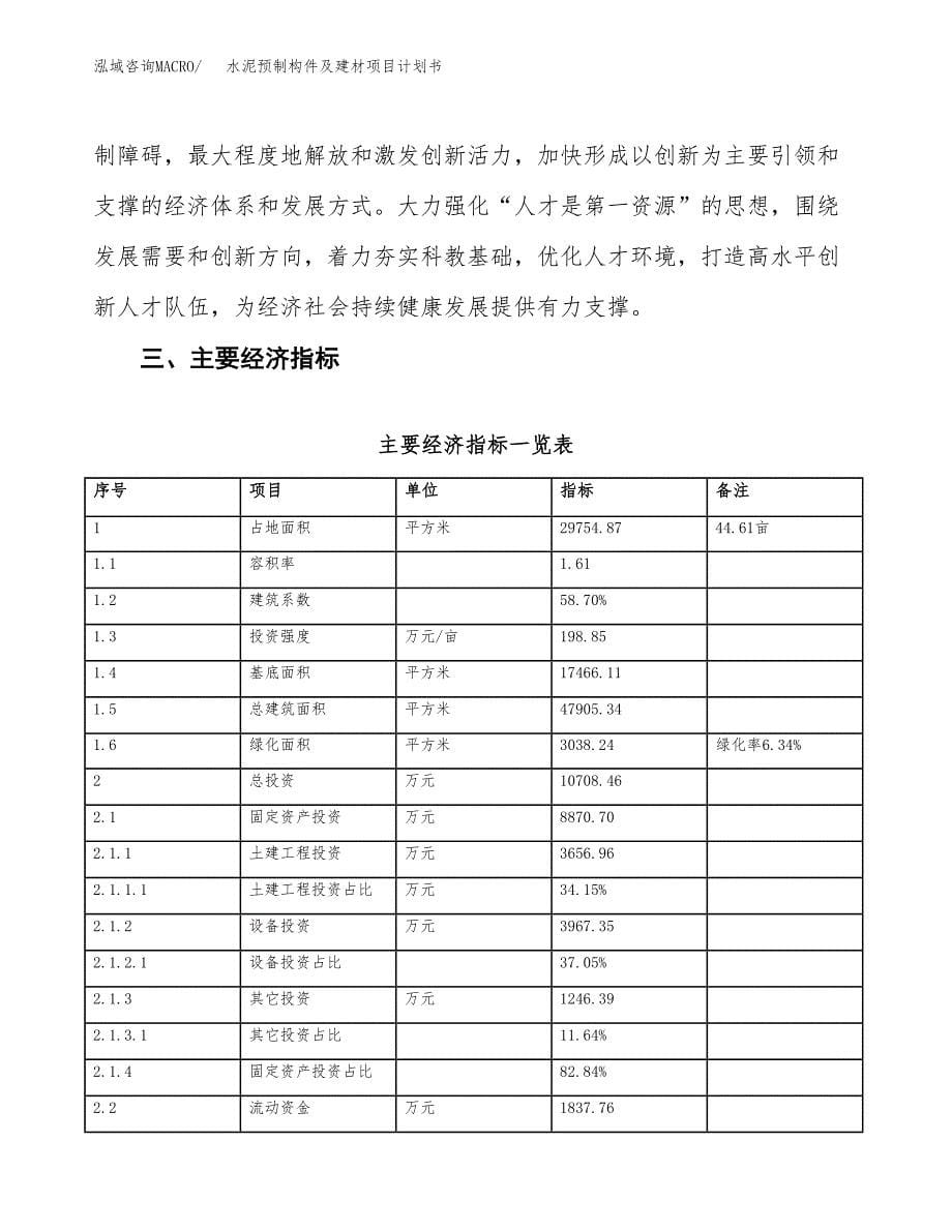 水泥预制构件及建材项目计划书(项目投资分析).docx_第5页