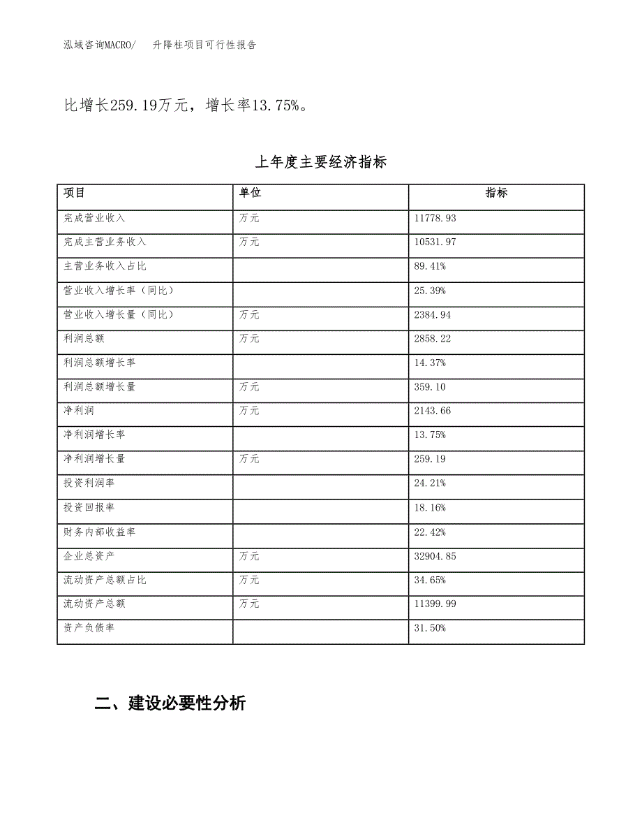 (立项备案申请样例)升降柱项目可行性报告.docx_第3页