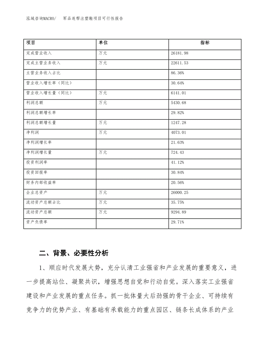 (立项备案申请样例)军品连帮注塑鞋项目可行性报告.docx_第3页