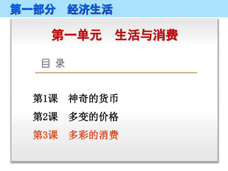 高考政治（艺考生文化课）冲刺点金经济生活第3课多彩的消费课件新人教版必修1.ppt_第1页