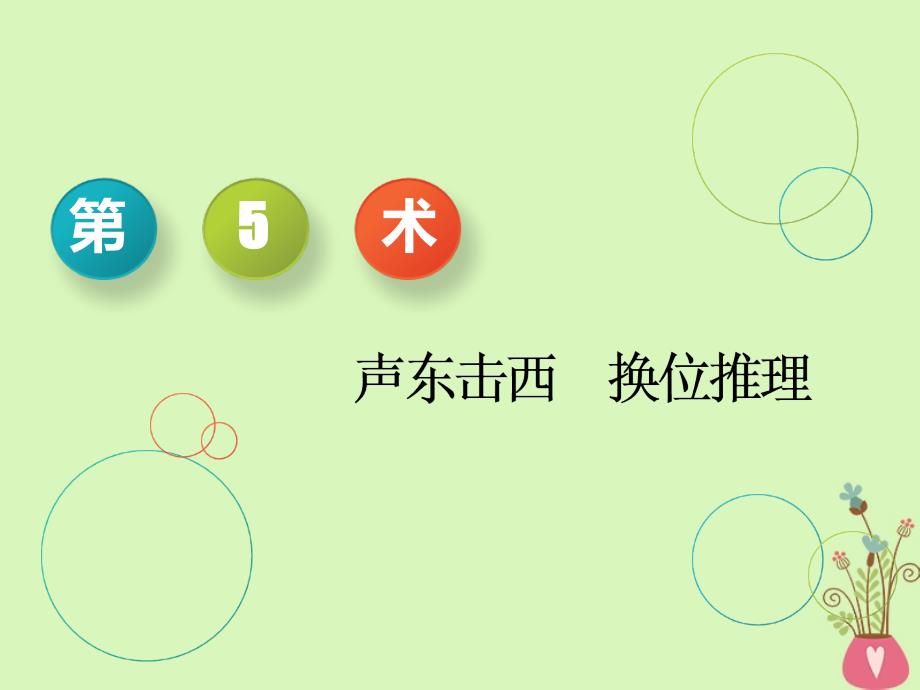 （通用版）高考数学二轮复习第二部分第一板块学通考场解题常用12术第5术声东击西换位推理课件理（重点生）.ppt_第1页