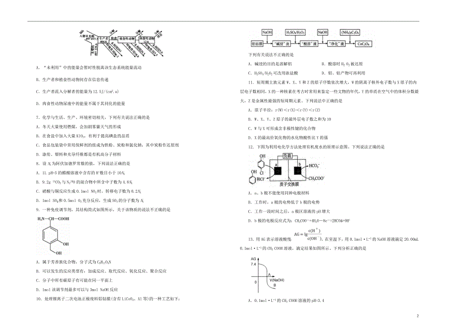 高考理综考前适应性试题一.doc_第2页