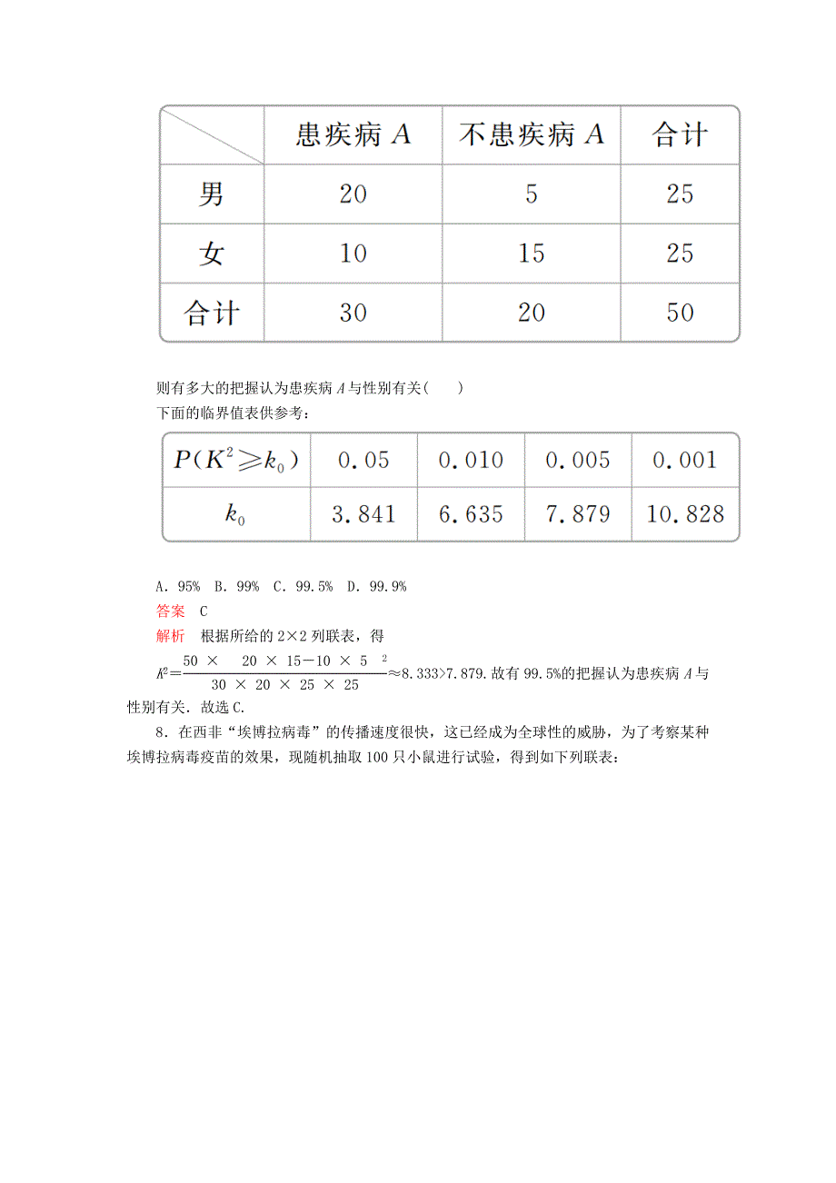 高考数学一轮复习第9章统计与统计案例第3讲课后作业理（含解析）.doc_第4页