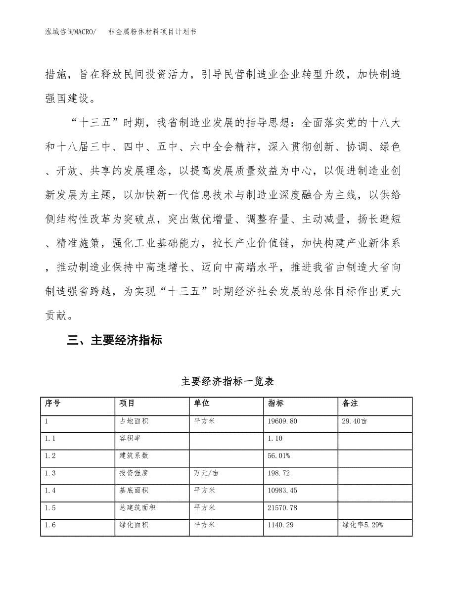 非金属粉体材料项目计划书(项目投资分析).docx_第5页