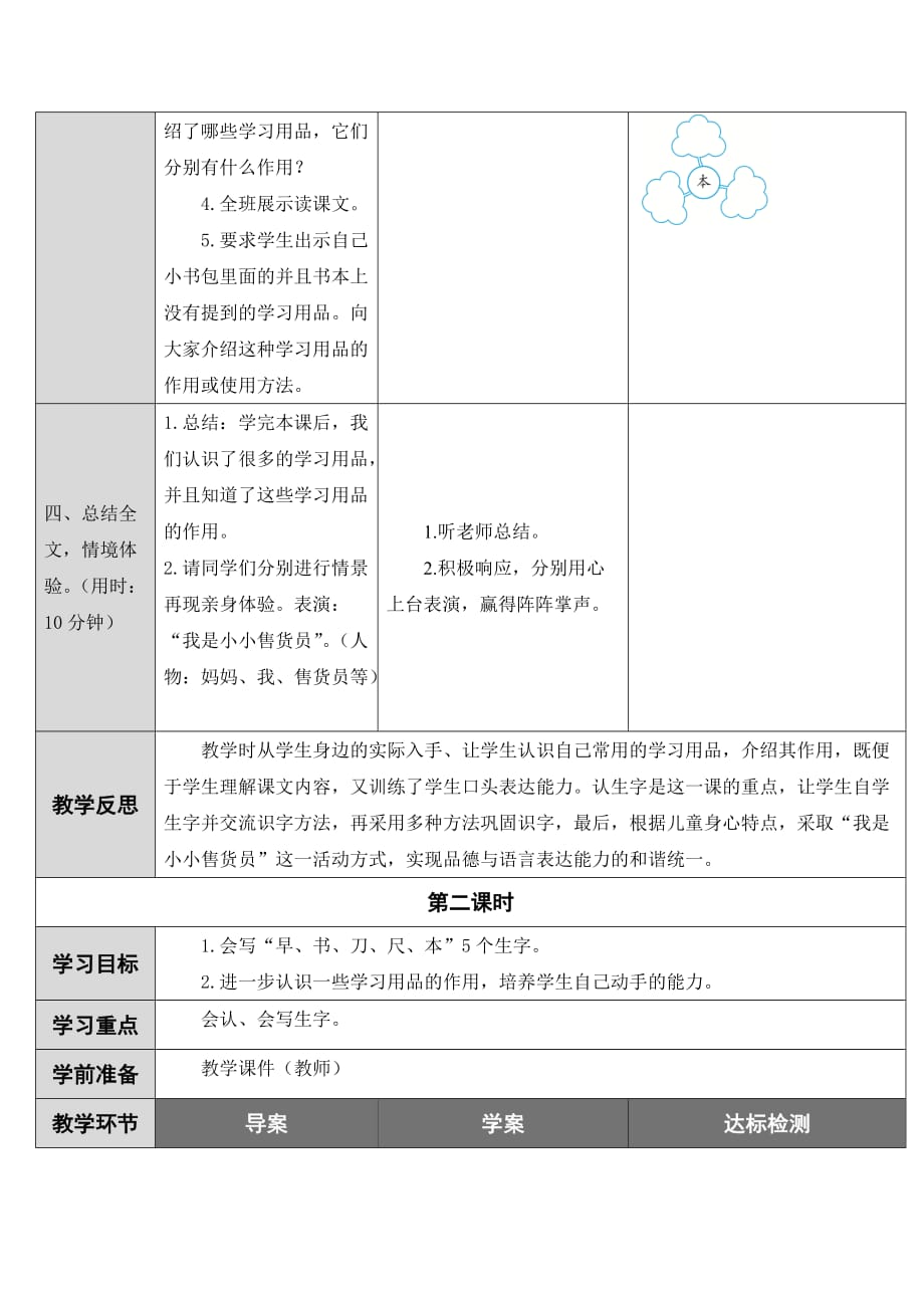 部编版一年级语文《小书包》优秀教案同课异构2套_第3页