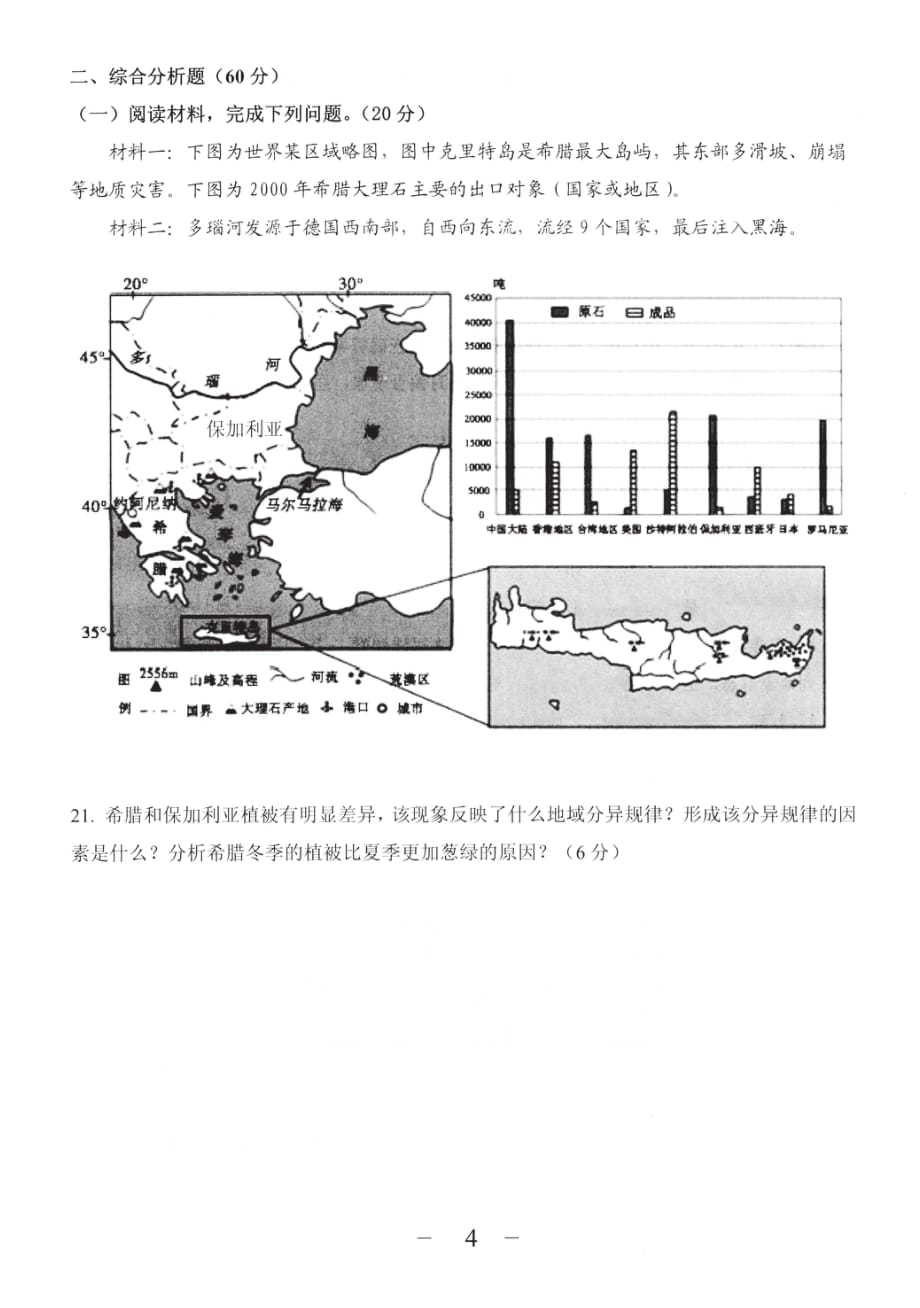 上海市2018-2019学年奉贤区高二第一学期期末考试地理试卷_第4页