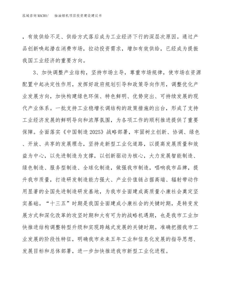 抽油烟机项目投资建设建议书_第5页