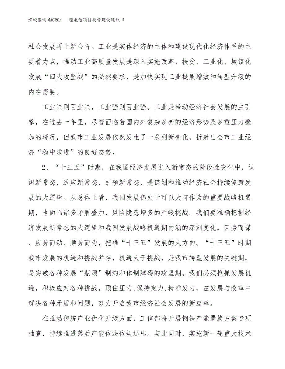 锂电池项目投资建设建议书_第4页