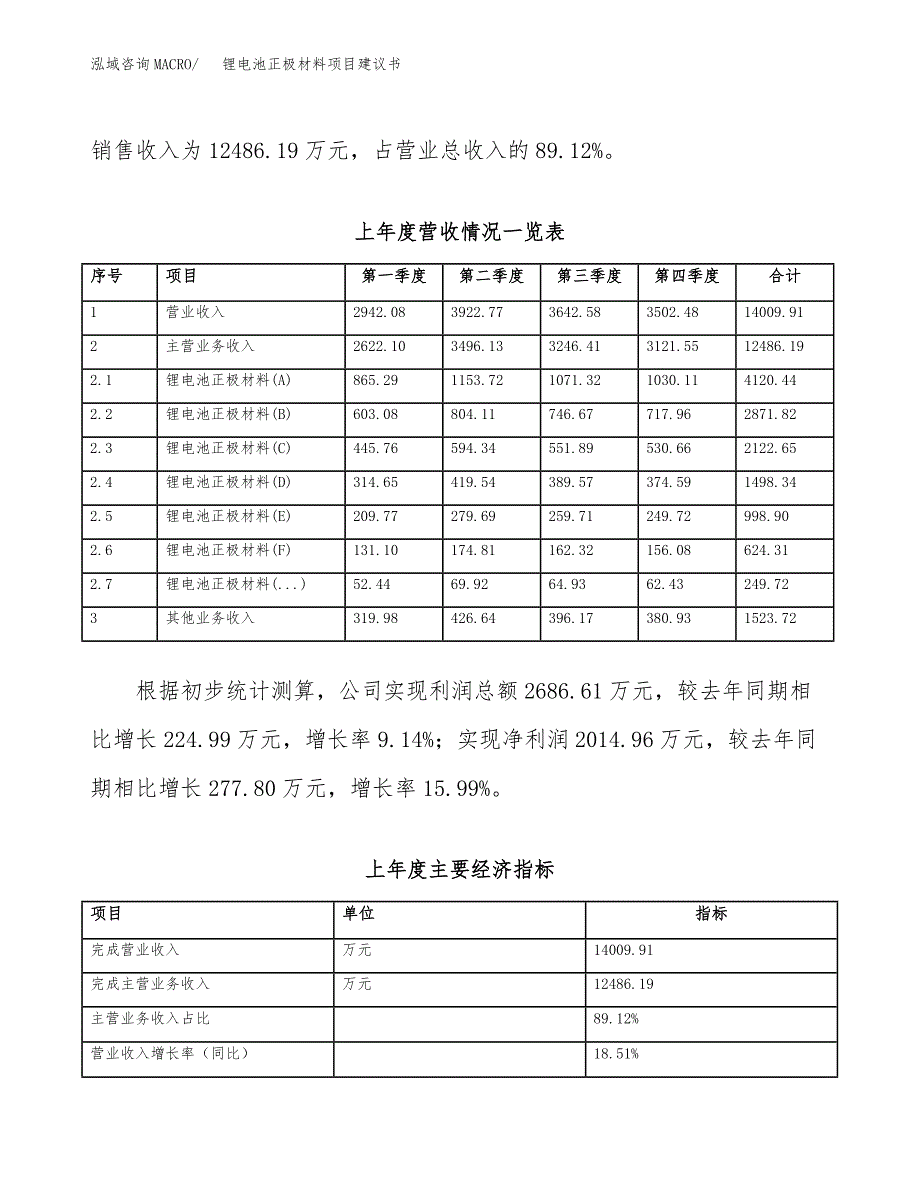 锂电池正极材料项目建议书（园区立项备案申请）_第2页