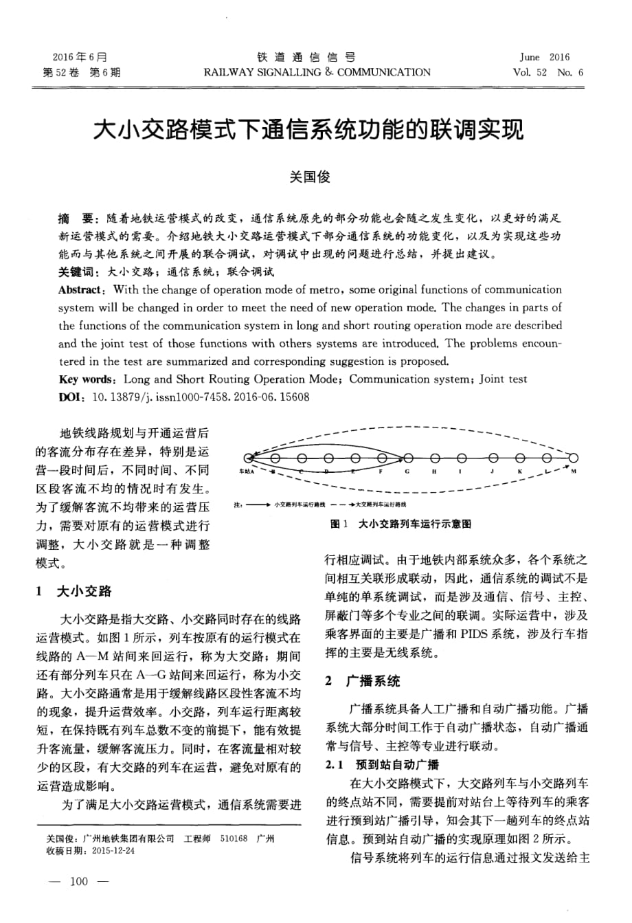 大小交路模式下通信系统功能的联调实现.pdf_第1页