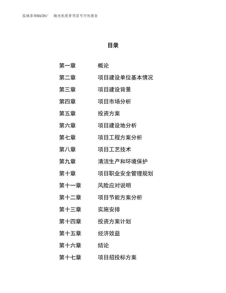 抛光机投资项目可行性报告(园区立项申请).docx_第1页