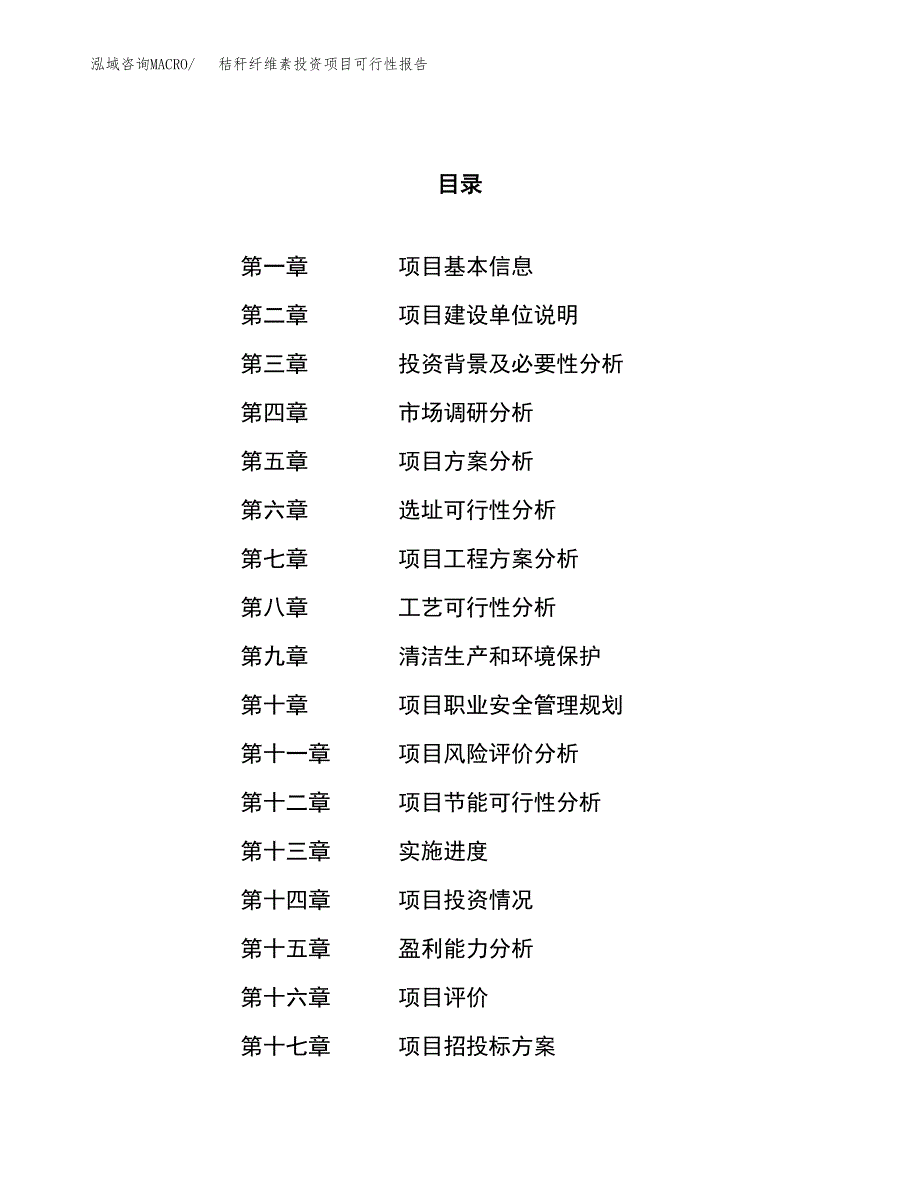 秸秆纤维素投资项目可行性报告(园区立项申请).docx_第1页