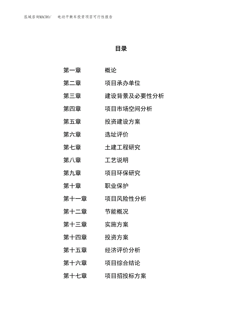 电动平衡车投资项目可行性报告(园区立项申请).docx_第1页