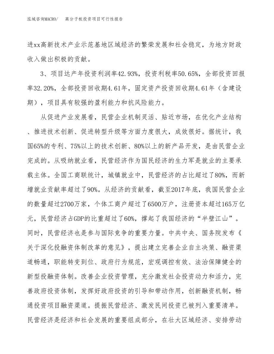 高分子板投资项目可行性报告(园区立项申请).docx_第5页