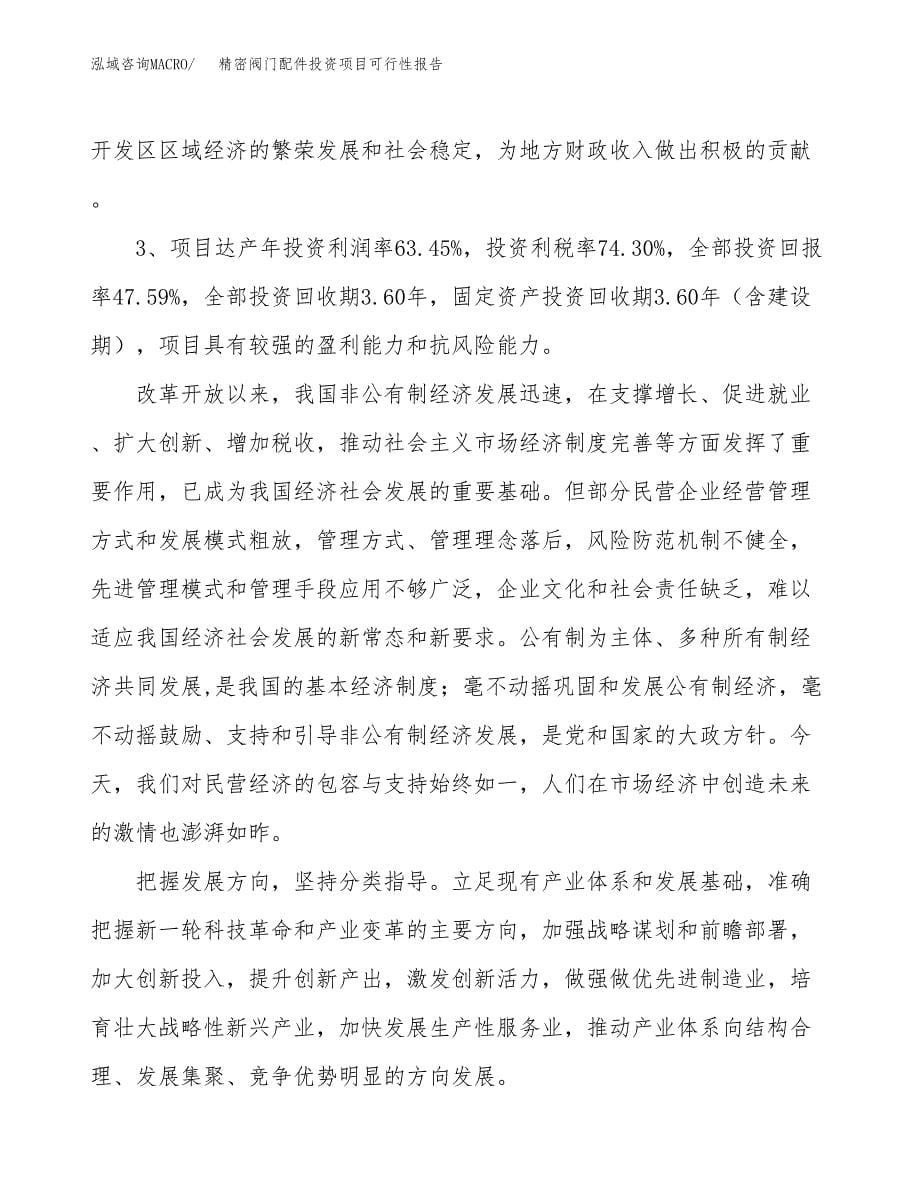 精密阀门配件投资项目可行性报告(园区立项申请).docx_第5页