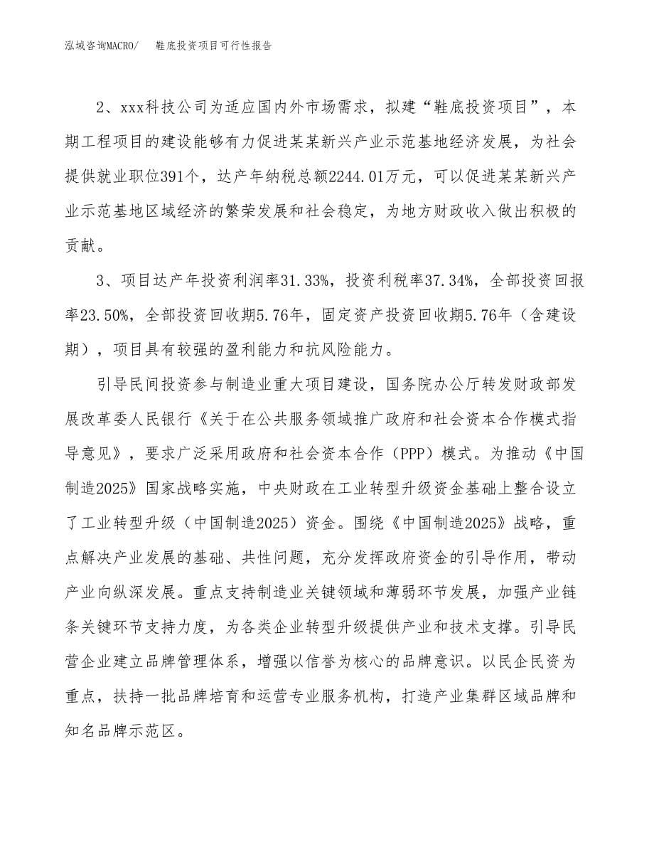 鞋底投资项目可行性报告(园区立项申请).docx_第5页